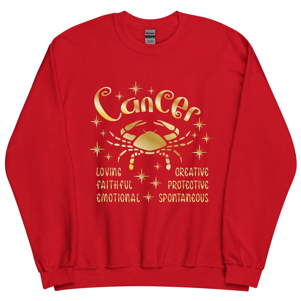 Cancer Zodiac Positive Traits Sweatshirt - Red Color - https://ascensionemporium.net